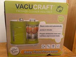 Vacucraft 4-in-1 Automatic Baby Food Processor Steamer and Blender
